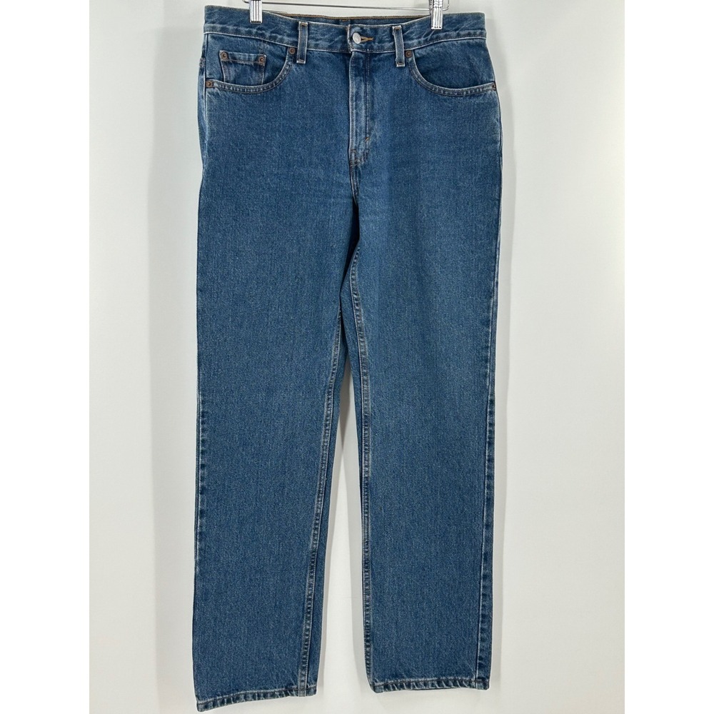 Levis 505 Lower Rise Straight Leg Blue Denim Jeans Womens Size‎ 12 M 100% Cotton